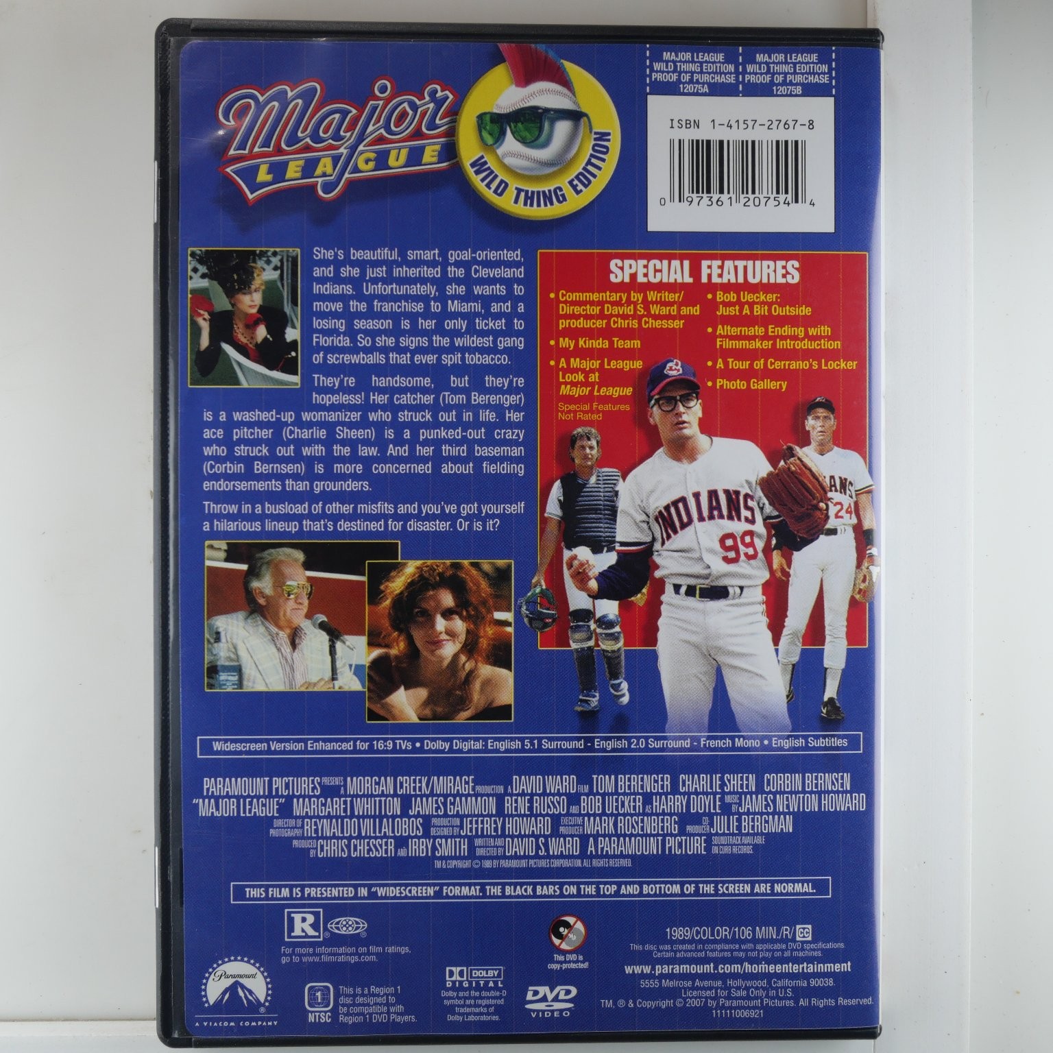 Major League DVD 1989 Wild Thing Edition Charlie Sheen Tom Berenger