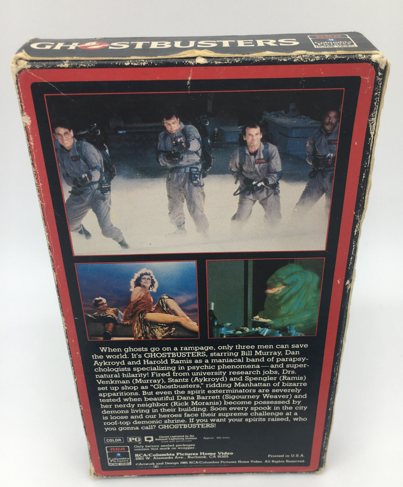 Ghostbusters (VHS, 1985) RCA Side Flap Slipcover