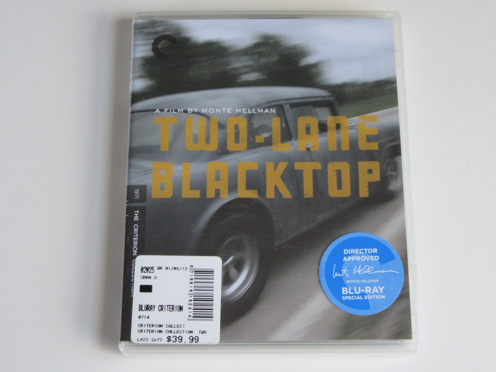 TWO-LANE BLACKTOP (Blu-ray, Criterion) Monte Hellman NEW SIGNATURE STICKER RARE!