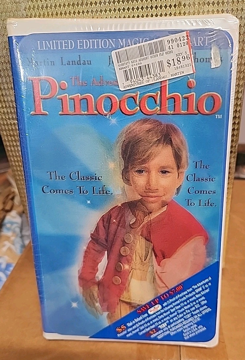 The Adventures of Pinocchio (VHS, 1996, Clamshell) New Sealed Copy
