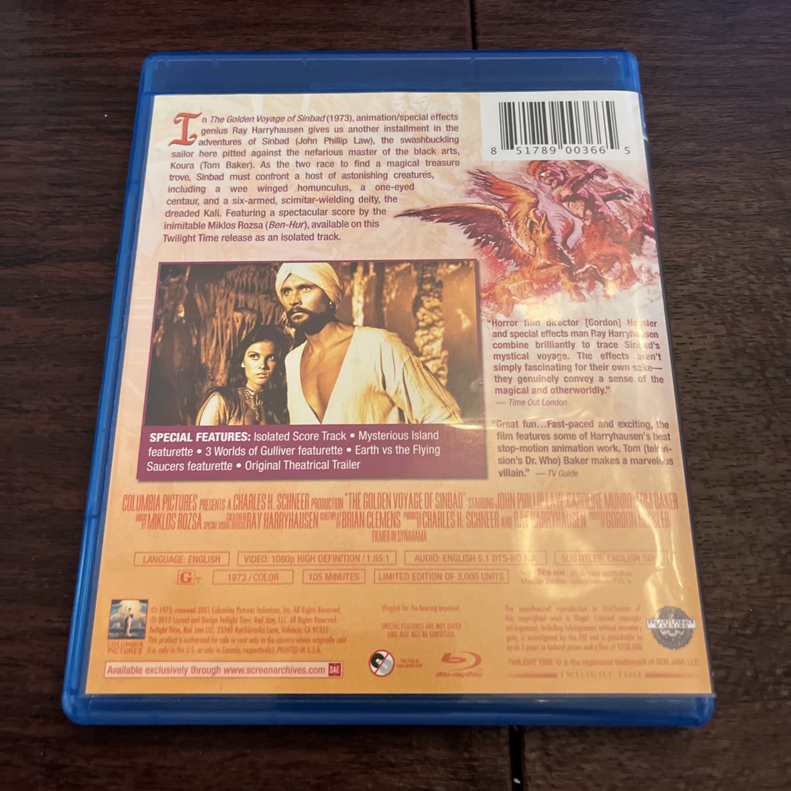 THE GOLDEN VOYAGE OF SINBAD – TWILIGHT TIME LIMITED EDITION BLU-RAY – OOP