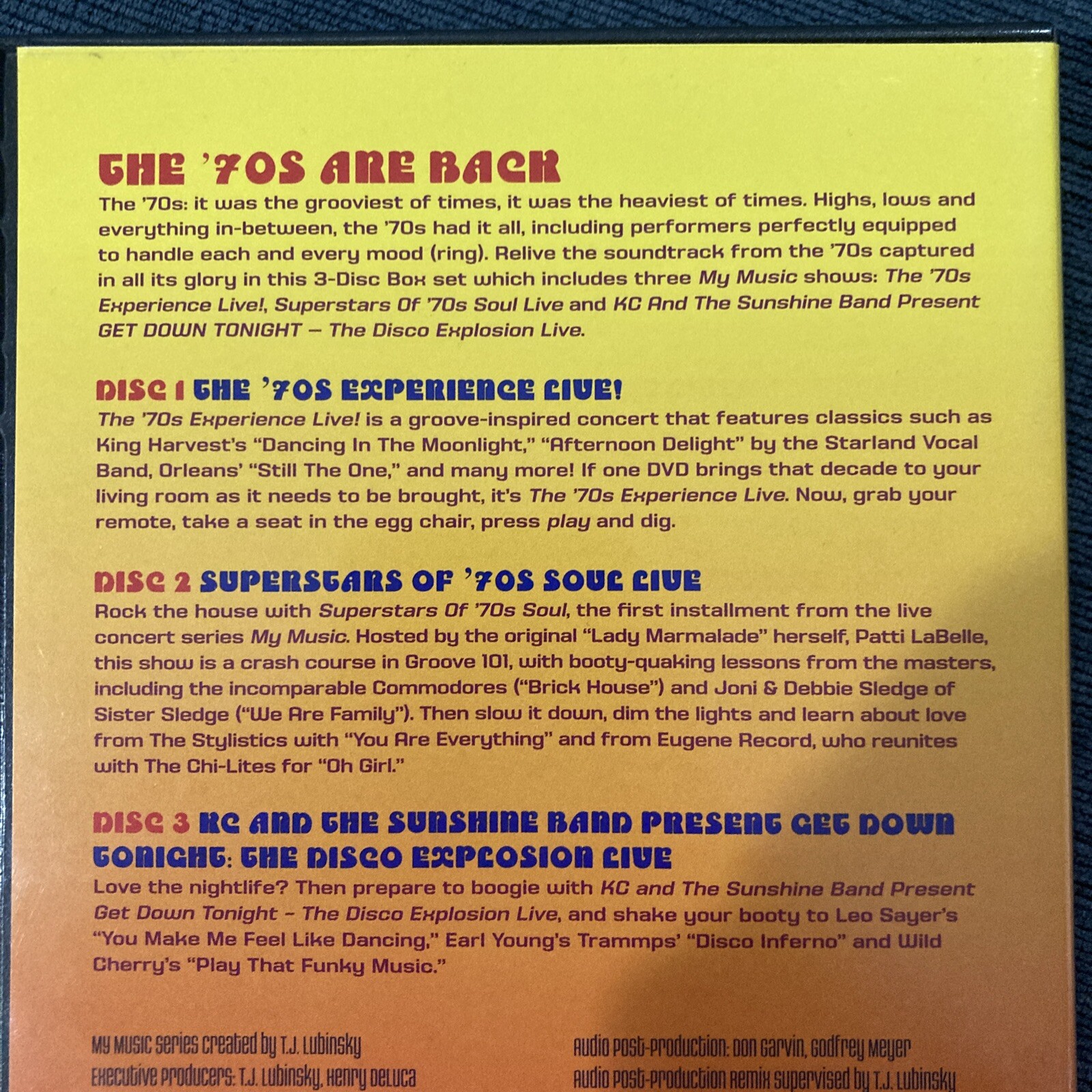 70’s Experience Collection SHOUT 3 DVD Set Superstars Soul KC & Sunshine Disco