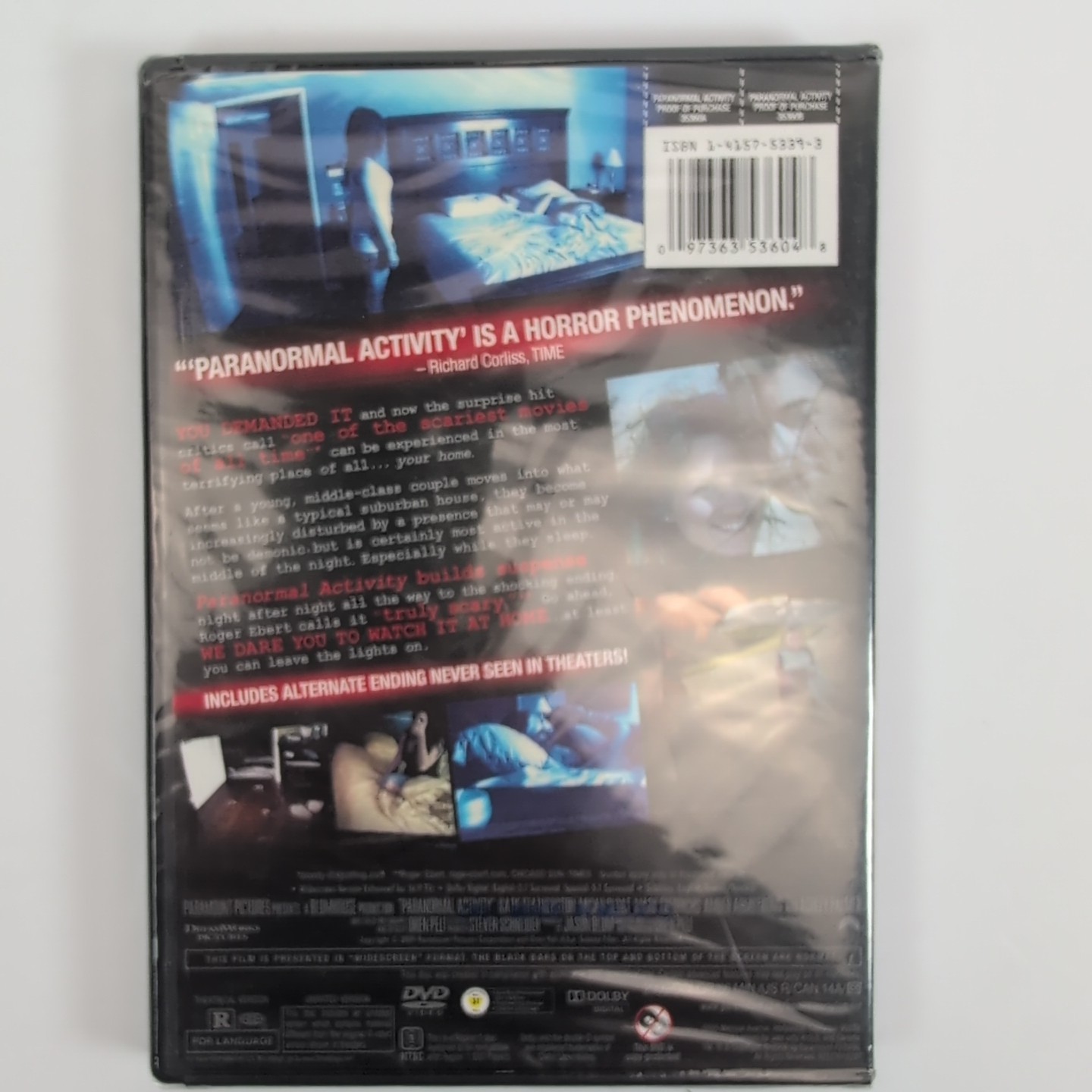 Paranormal Activity DVD 2009 Horror Movie Widescreen Alternate Endings Paramount