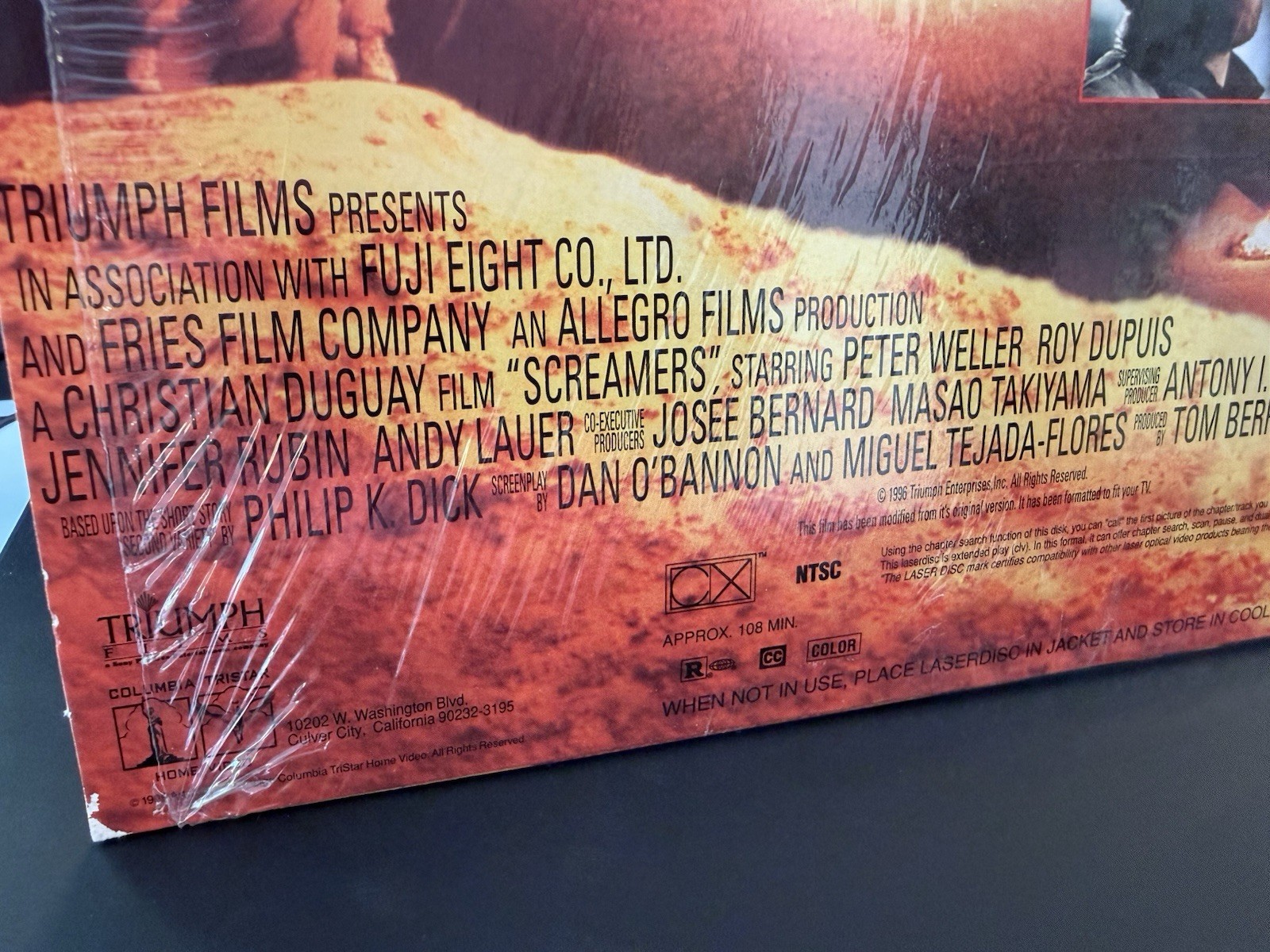 Screamers Laserdisc, 1996 Peter Weller and Jennifer Rubin Horror Sci-fi