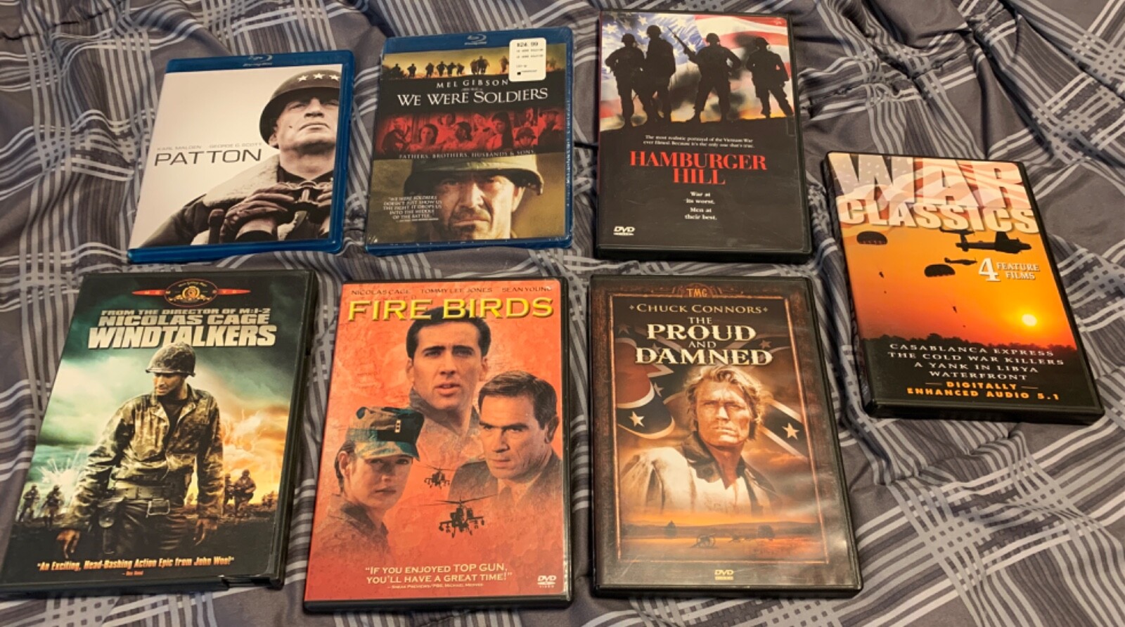 War / Military Movie 7 DVD Lot – Patton / We Were Soldiers / & More
