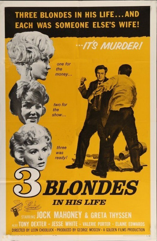 THREE BLONDES IN HIS LIFE 1961 CRIME DRAMA ON DVD-R JOCK MAHONEY STARS