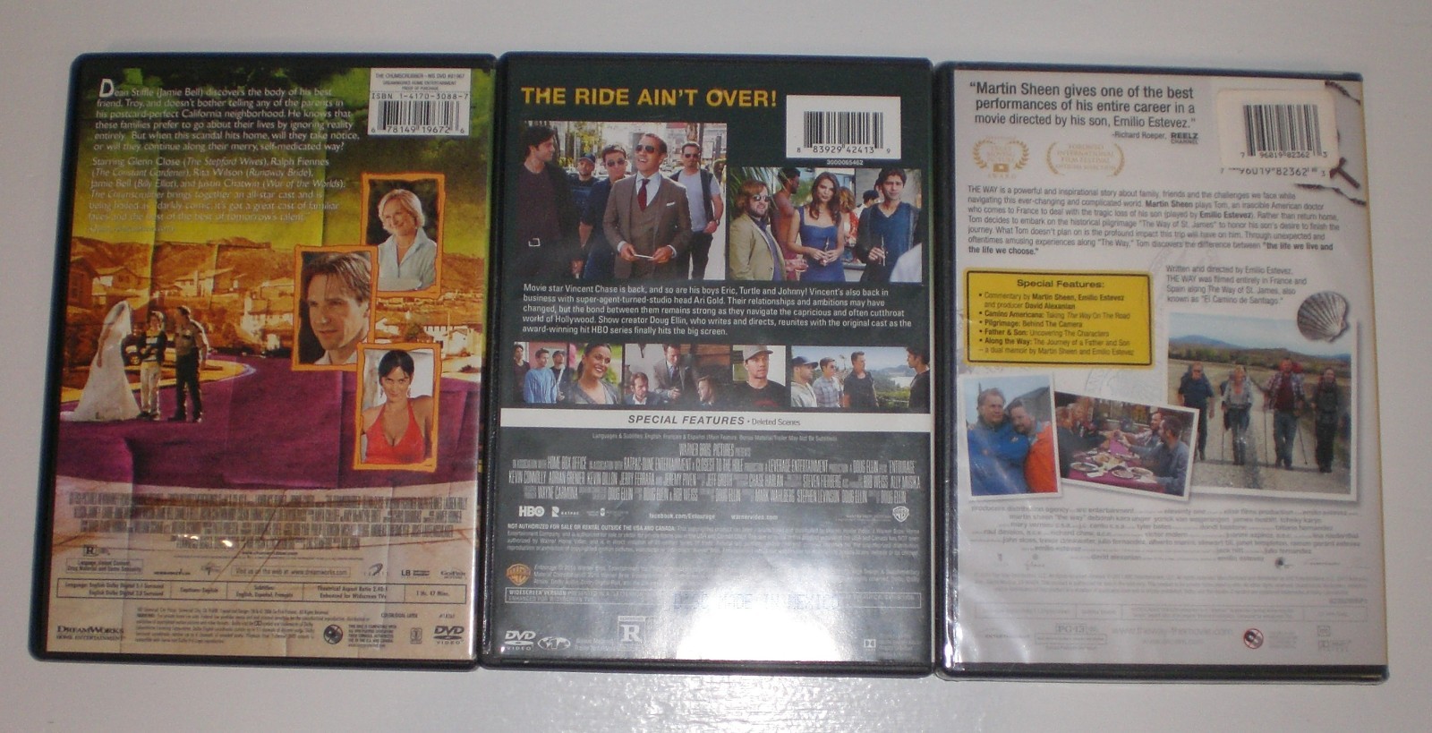 lot of 3 dvds – The Chumscrubber, Entourage: The Movie, The Way – comedy drama
