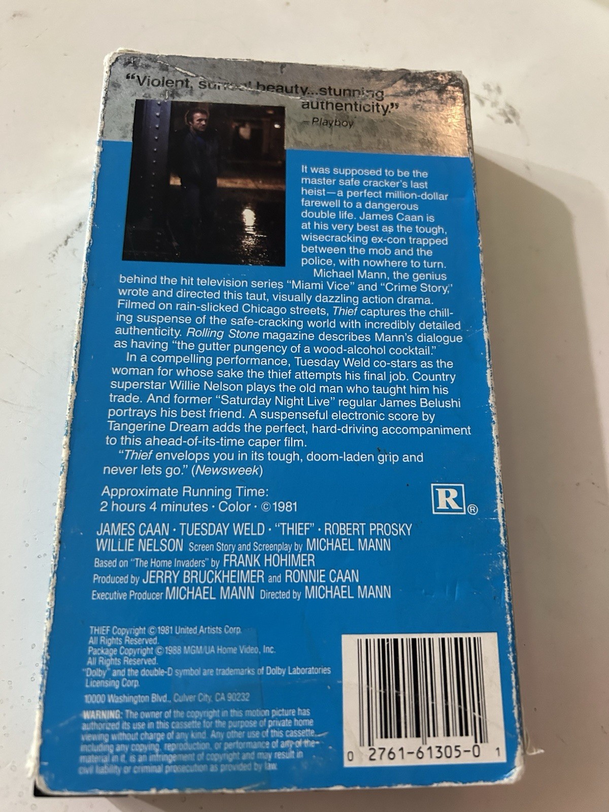 Thief VHS James Caan • Tuesday Weld Copyright 1981 • 1988 Release – Michael Mann