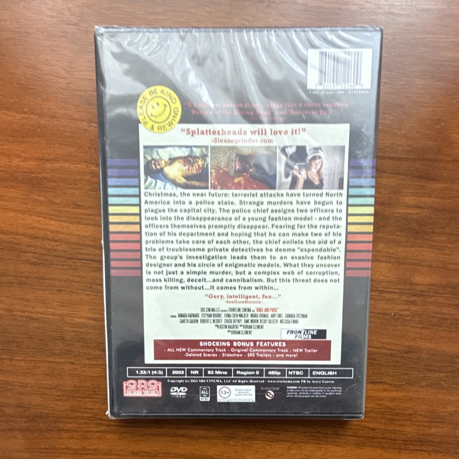 SRS Cinema Binge and Purge DVD Commentary Deleted Scenes Horror Region Free