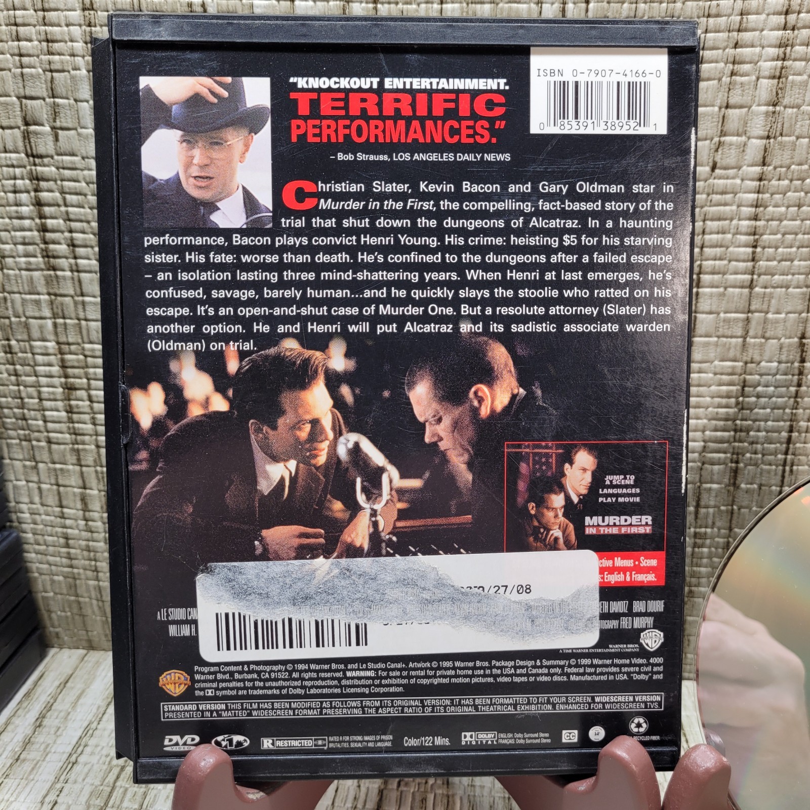 Murder in the First Christian Slater Kevin Bacon Trial Alcatraz USED DVD