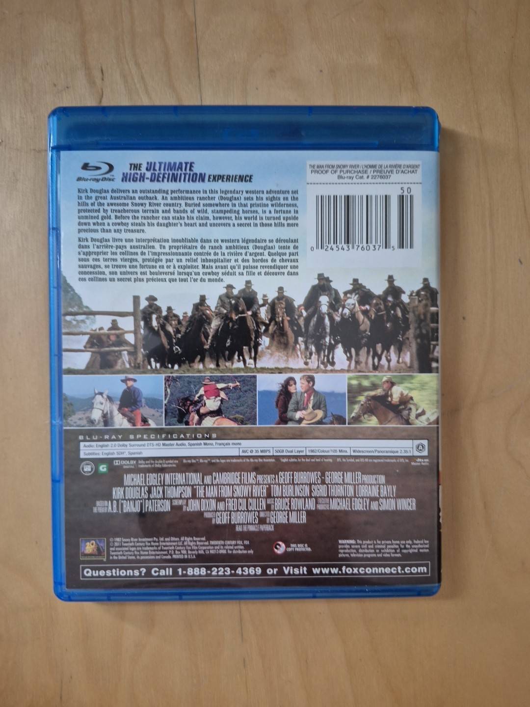 The Man from Snowy River (Blu-ray, 2011) Kirk Douglas 1982 Western