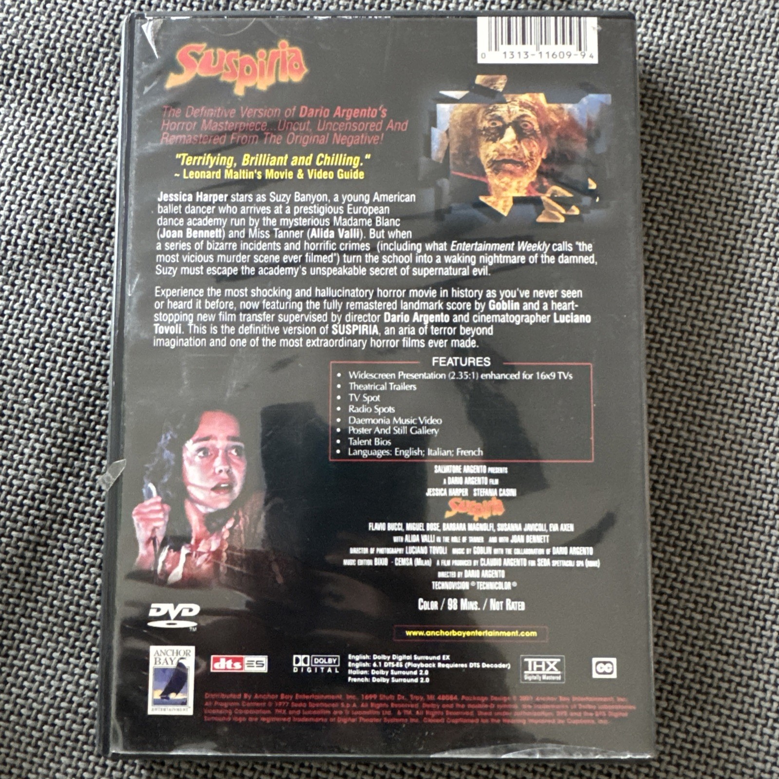 3 Cult DVD Lot: Lucio Fulci’s Zombie, Suspiria , And Innocent Blood (Pre Owned)