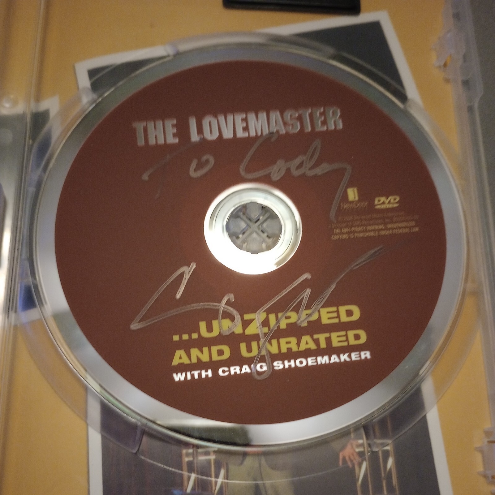 Craig Shoemaker The Lovemaster Unzipped DVD Unrated AUTOGRAPHED Signed Comedy