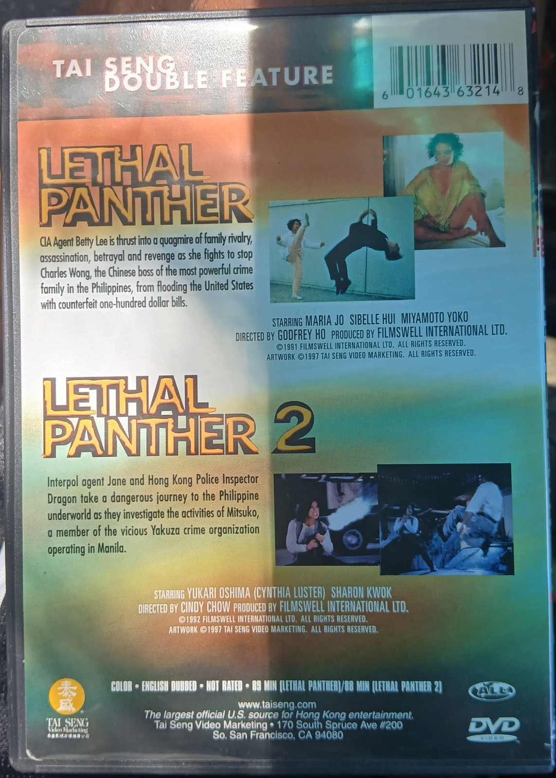 Lethal Panther: 1 & 2 (DVD, 1991) Tai Seng Double Feature Pre-Owned