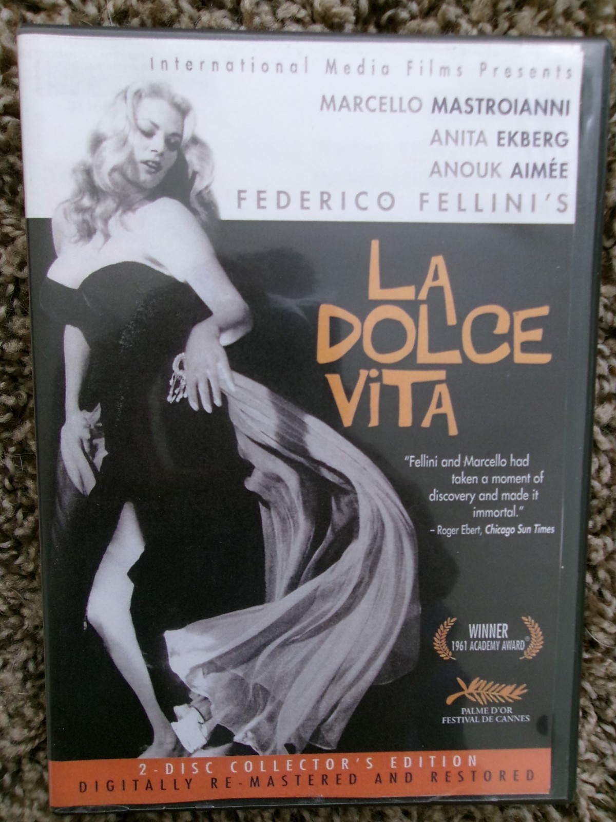 3 Fellini films: Amarcord, La Dolce Vita and La Strada, DVDs