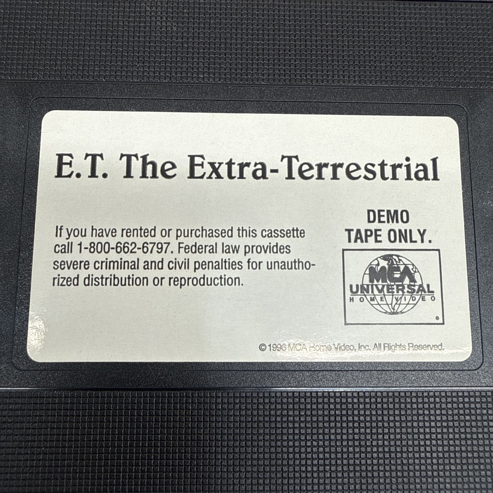 E.T. Extra Terrestrial (1982) Promotional Screener (VHS 1996) RARE HTF Spielberg