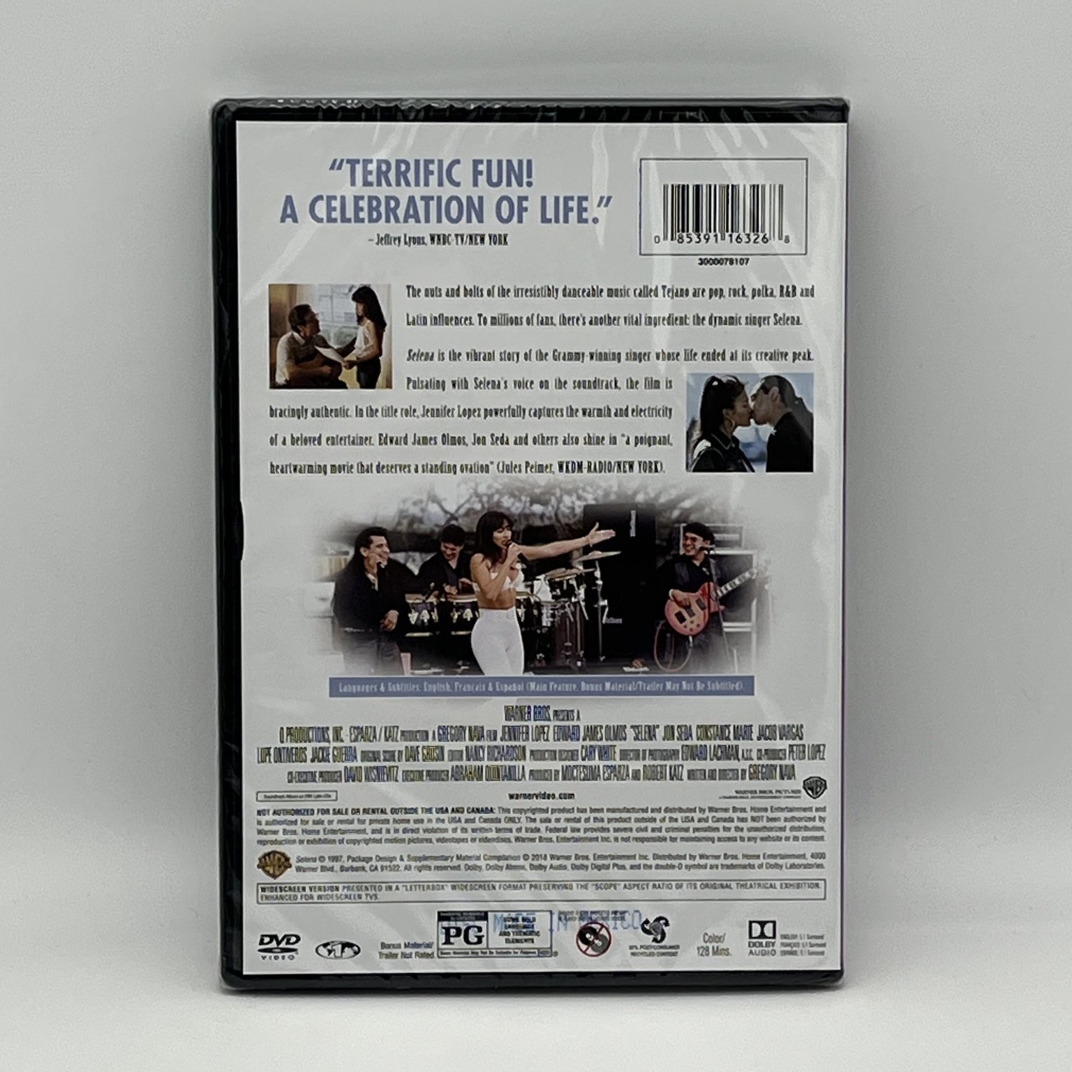 Selena DVD (1997) Jennifer Lopez Edward James Olmos Widescreen PG Drama – NEW