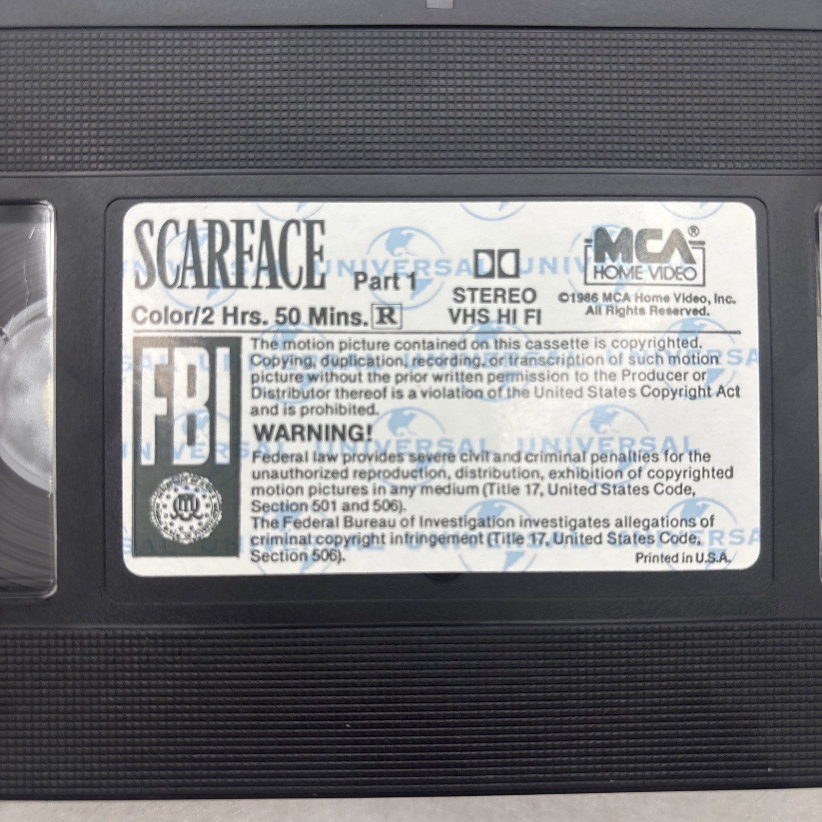 Scarface – VHS – 1990 – 2 Tape Set – Al Pacino – Brian De Palma – Tested Working