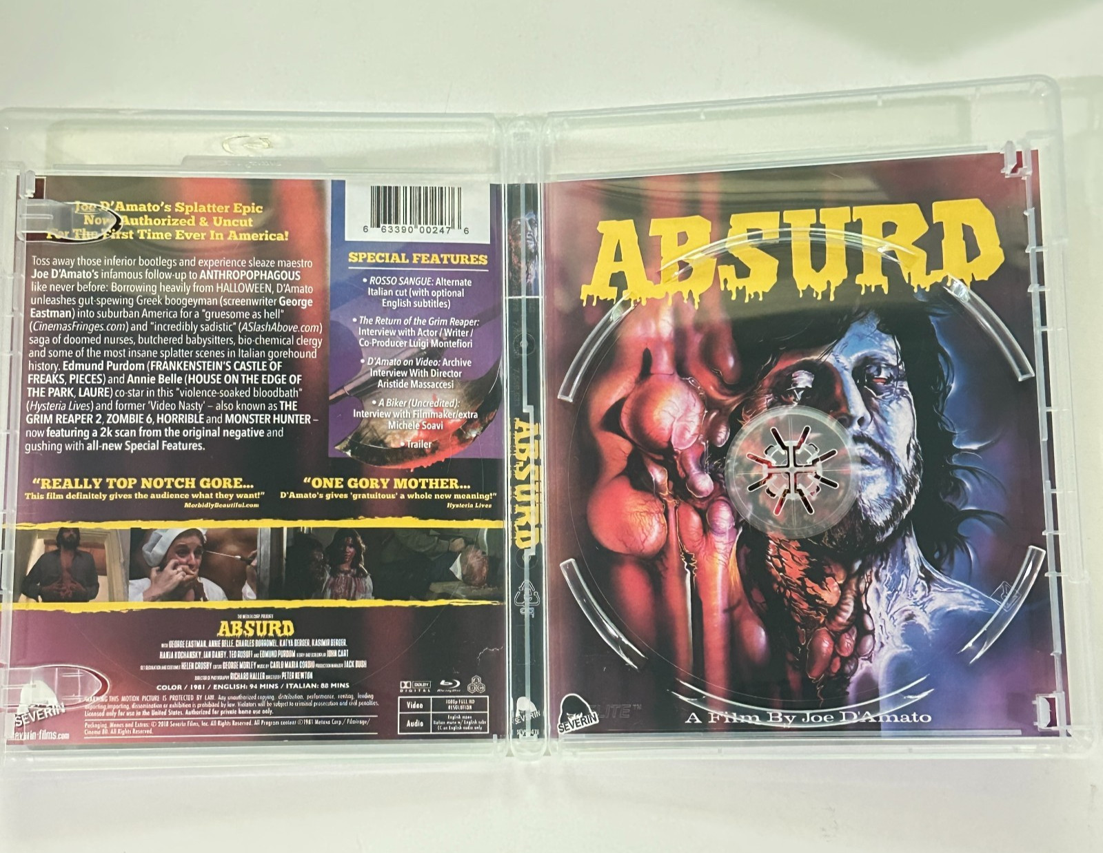 Absurd Blu-Ray + CD Soundtrack Severin Films Joe D’Amato Maldicion Satanica