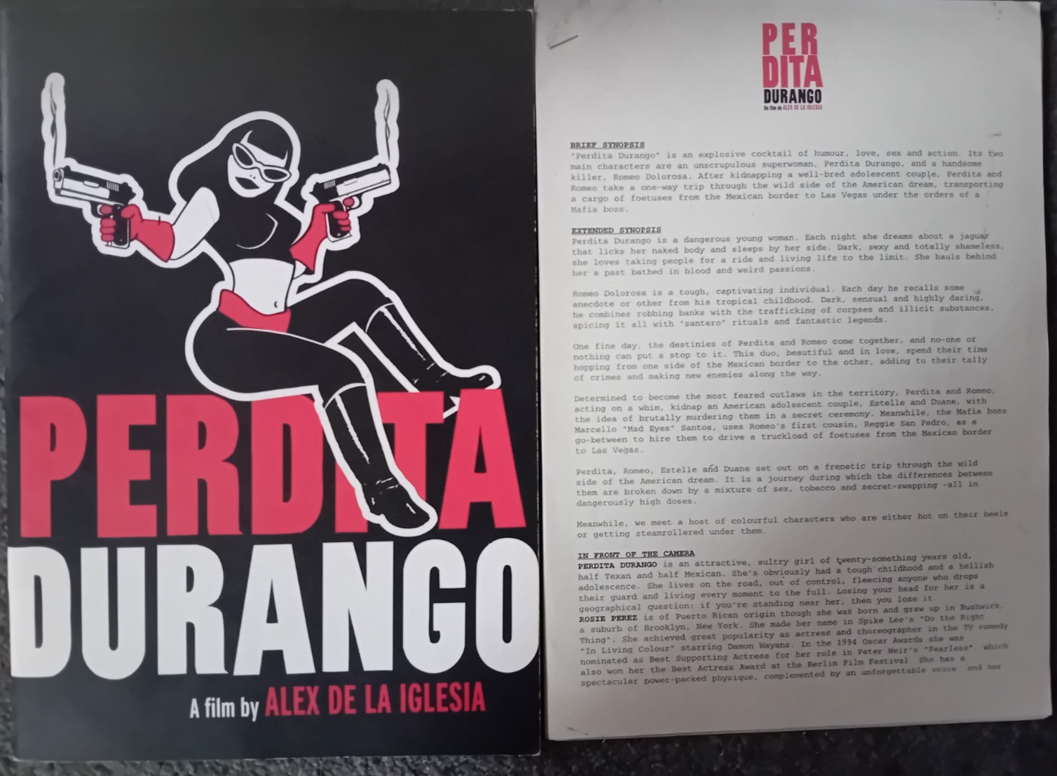 ORIGINAL PERDITA DURANGO PRESS BOOK + PRODUCTION NOTES