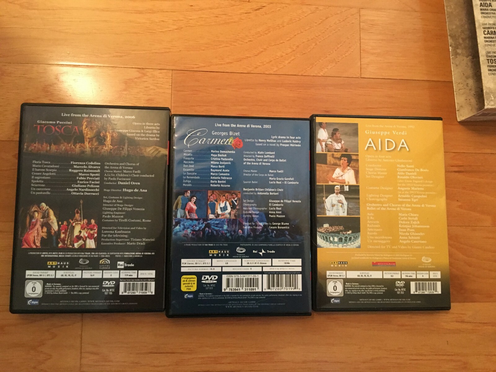 ARENA DI VERONA: AIDA, CARMEN, TOSCA DVD Box Set