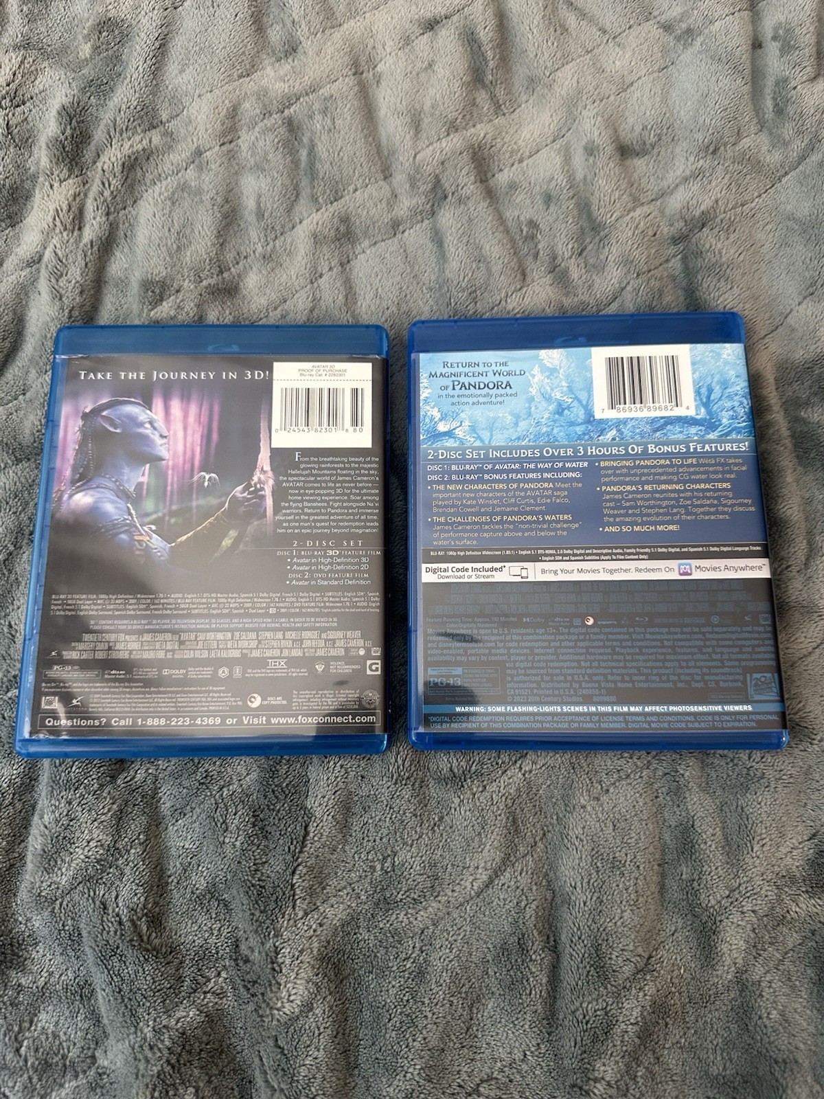Avatar The Way Of Water & Avatar 3D Blu-Ray Lot Set Like New No Digital Codes