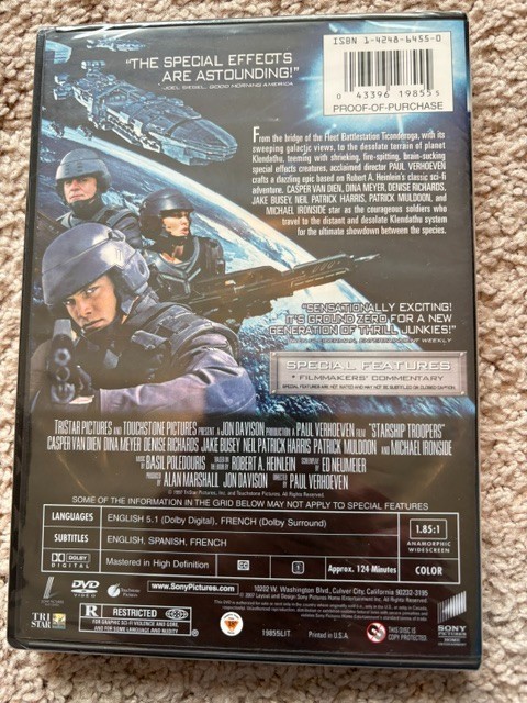 Starship Troopers DVD New Sealed (1997) Denise Richards Casper Van Dien