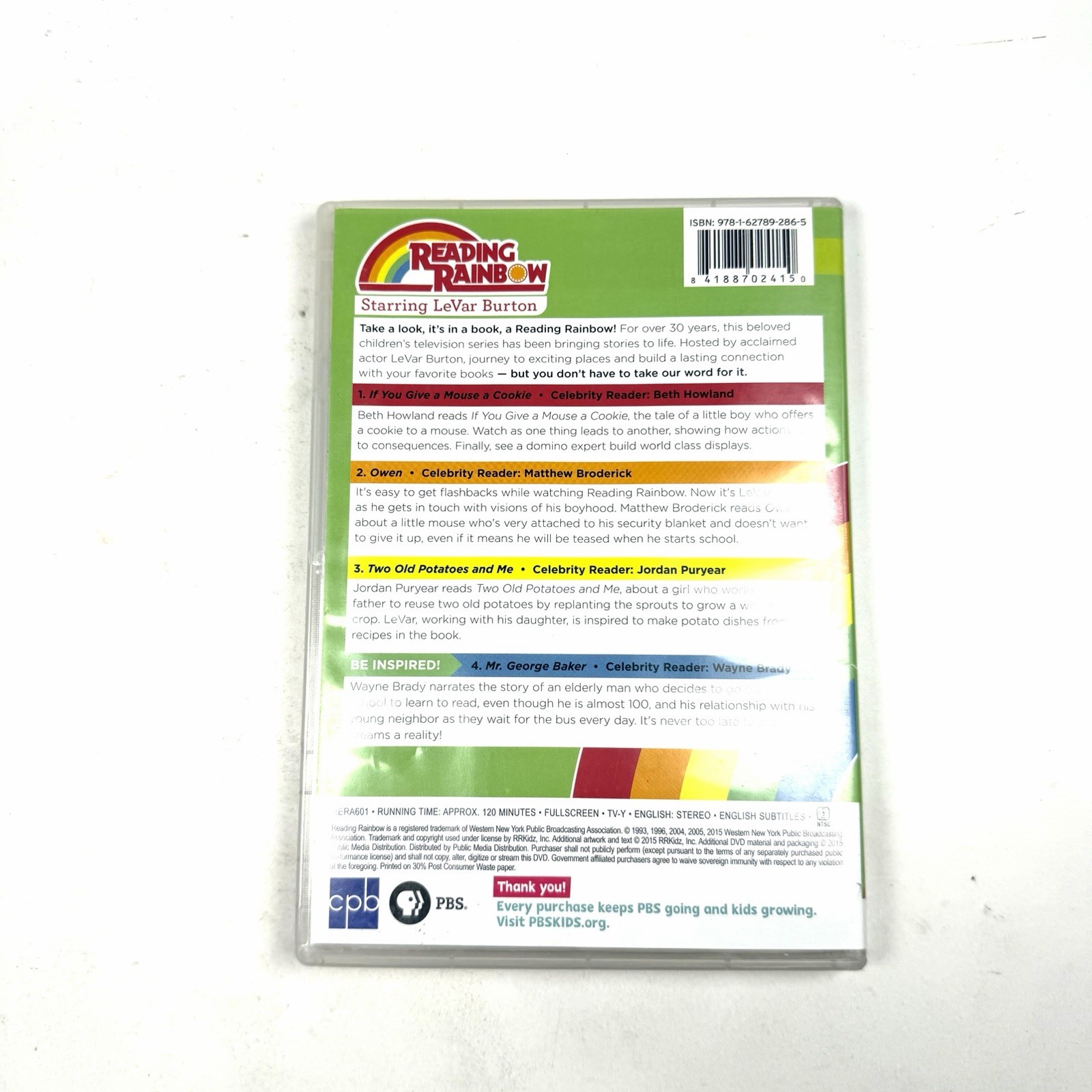 Reading Rainbow DVD If You Give a Mouse a Cookie LeVar Burton PBS Kids TESTED
