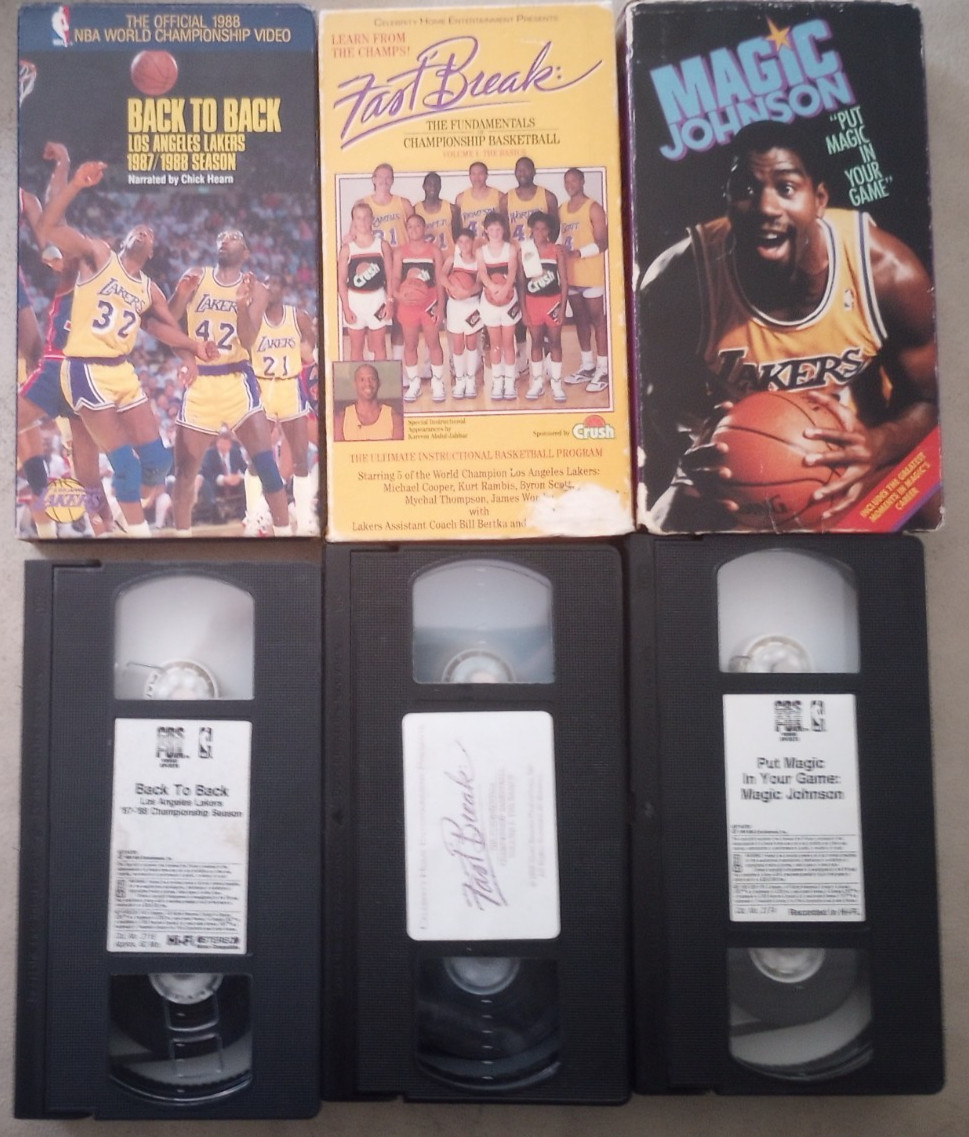 1988 1989 LA Lakers Basketball VHS Lot Back To Back Fast Break Magic Johnson NBA