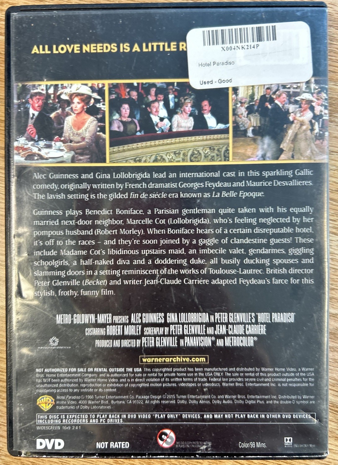 Hotel Paradiso DVD 1966 Warner Archive Alec Guinness Gina Lollobrigida MOD