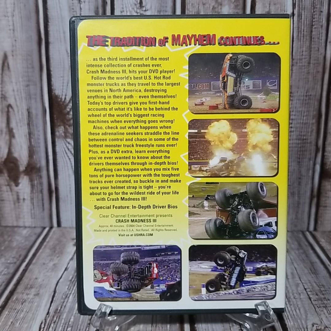 Monster Jam: Crash Madness III (DVD, 2004) Freestyle Truck Racing Ships Fast!