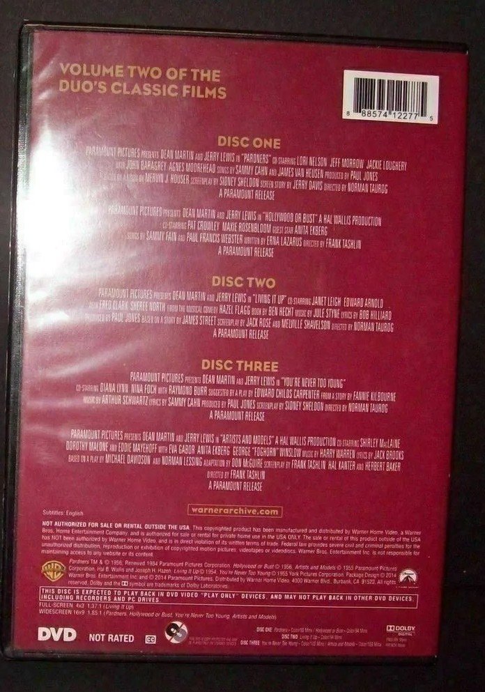 Dean Martin and Jerry Lewis Collection Volume Two – DVD Set – 5 Movies NEW