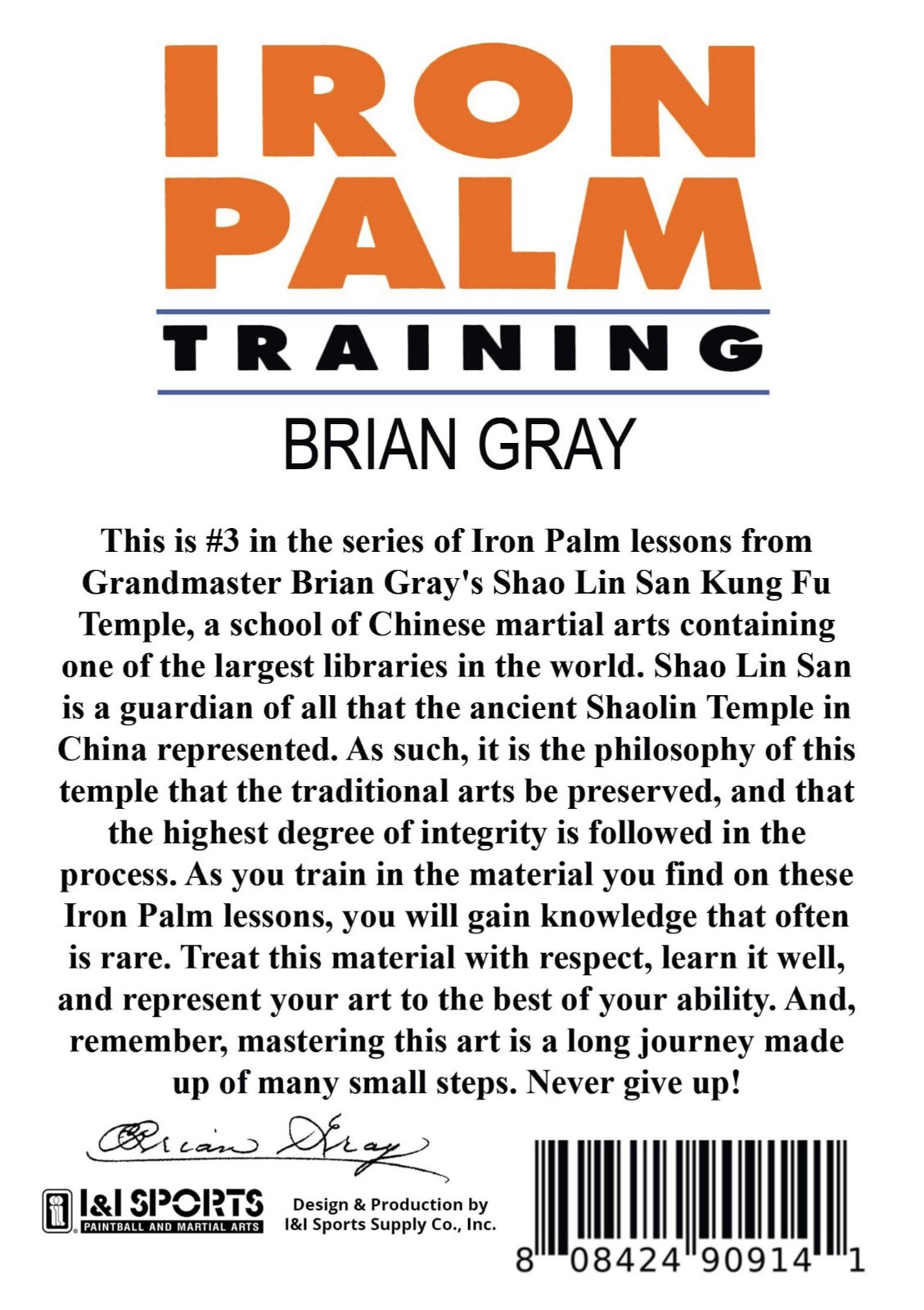 3 DVD Set Kung Fu Iron Palm Training a Complete Course by GrandMaster Brian Gray