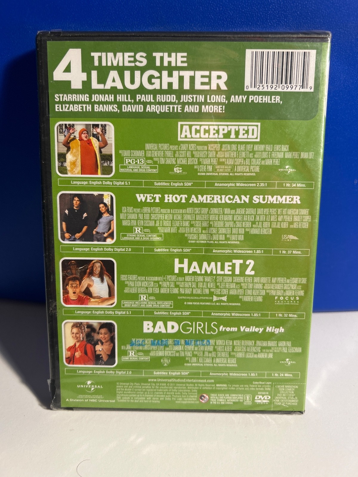 Accepted / Hamlet / Bad Girls / Wet Hot American Summer (DVD)………. NEW & SEALED!