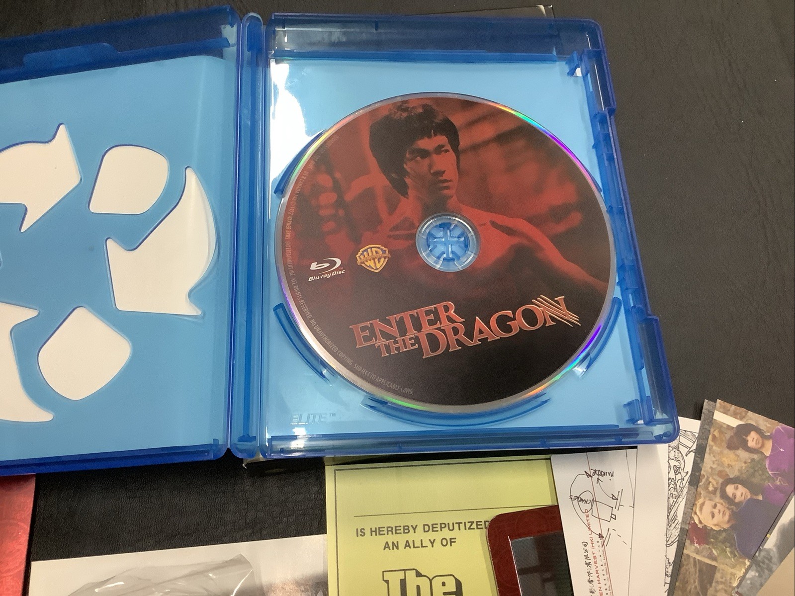 Enter The Dragon (Blu Ray) 40th Anniversary Set Art Cards Patch Bruce Lee