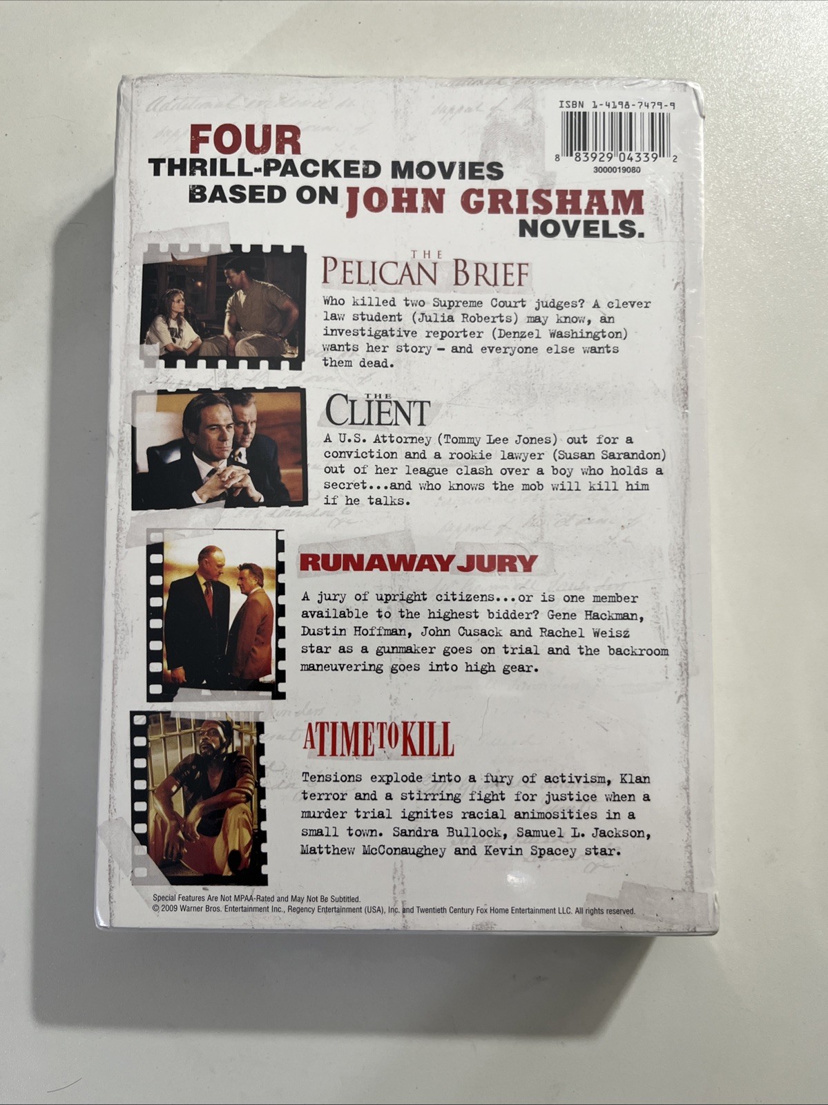 John Grisham Courtroom Collection (DVD) Pelican Brief, Client, Runaway Jury, New