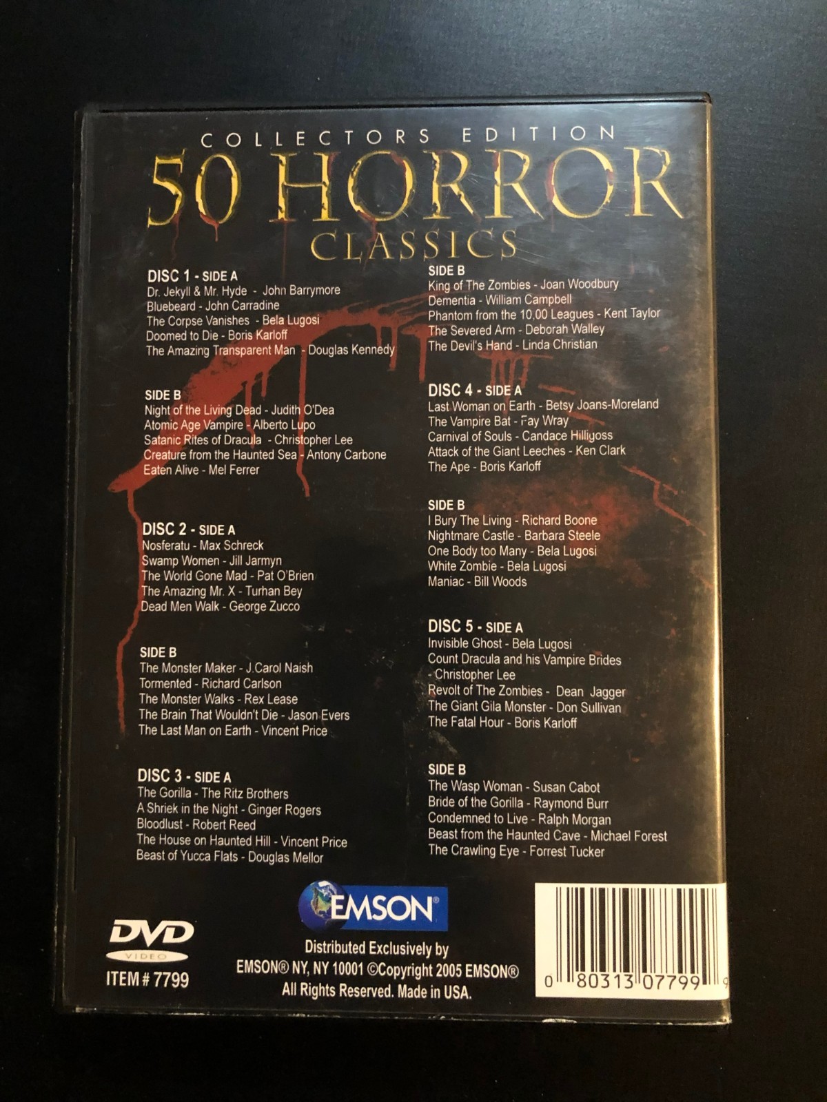50 Horror Classics DVD Collectors Edition Over 60 Hours