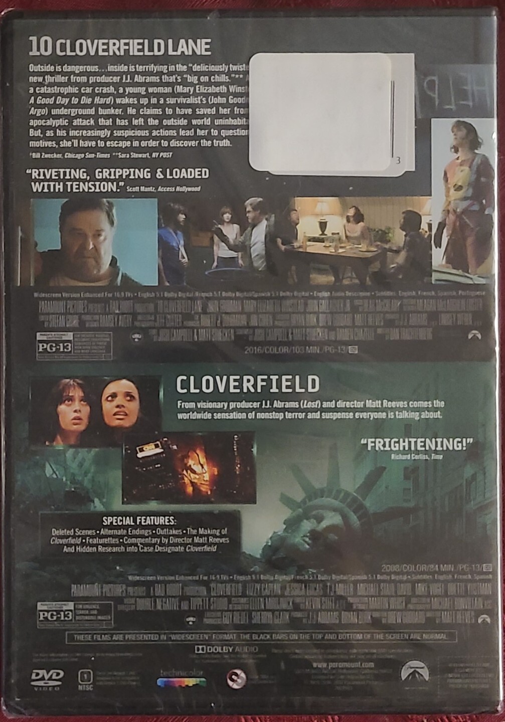 10 Cloverfield Lane / Cloverfield 2-Movie Collection DVD (2017) Brand New Sealed