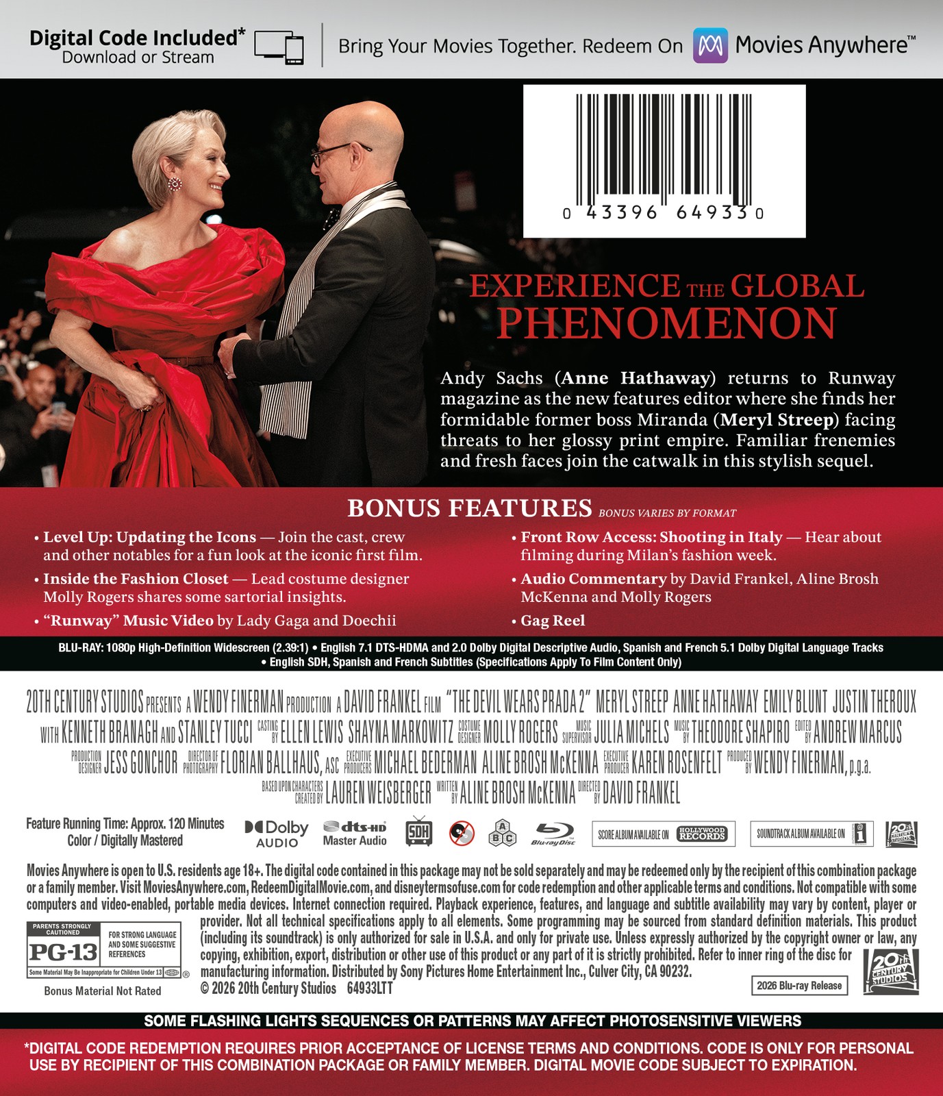 The Devil Wears Prada 2 (2026) (Blu-ray + Digital) PREORDER SHIP 7/28/26