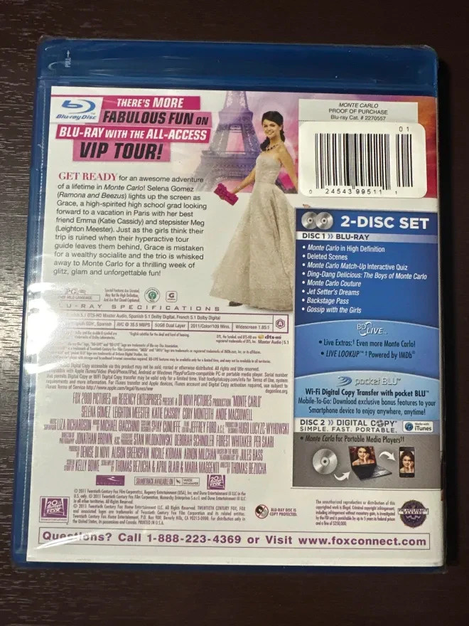 Monte Carlo 2011 Blu-ray NEW SEALED Selena Gomez Leighton Meester Thomas Bezucha