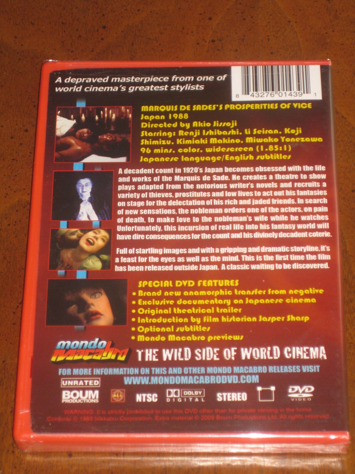 MARQUIS DE SADE’S PROSPERITIES OF VICE (1988) (DVD) MONDO MACABRO – BRAND NEW!!!