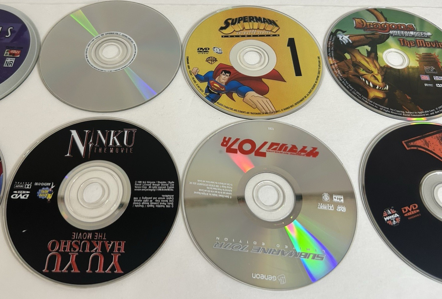 Large Mixed Lot Of 31 Anime Cartoon Movie DVDs Disc Only