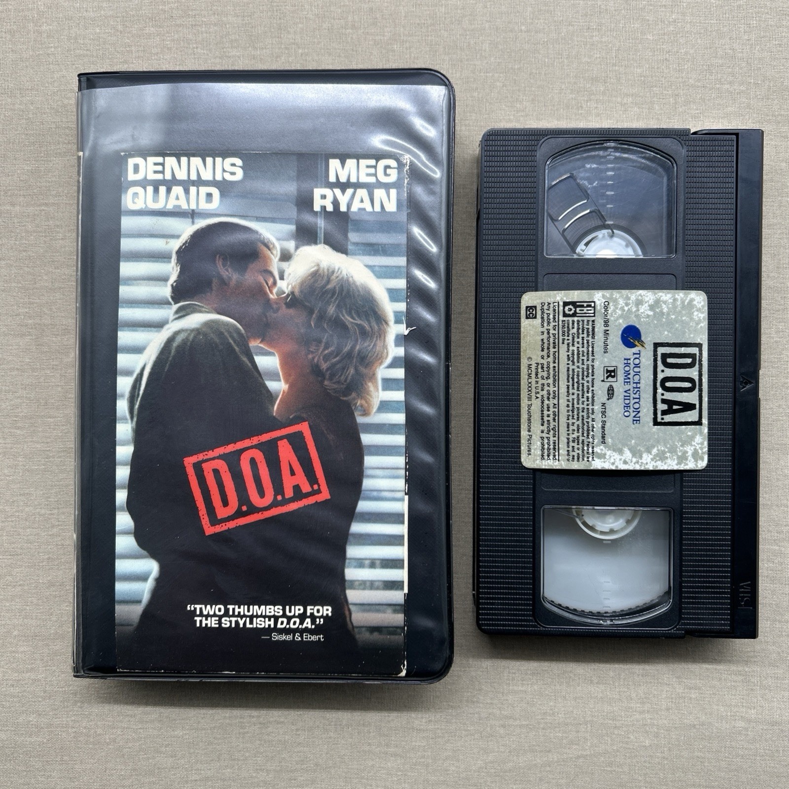 D.O.A. (VHS 1988) Neo-Noir Murder Mystery Dennis Quaid Meg Ryan Daniel Stern +
