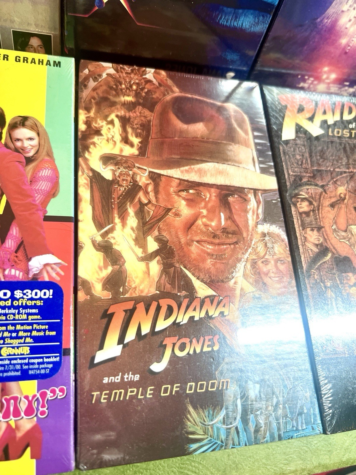 Sealed VHS Lot 6 Watermark Total Recall, Indiana Jones, Dracula, Close Encounter
