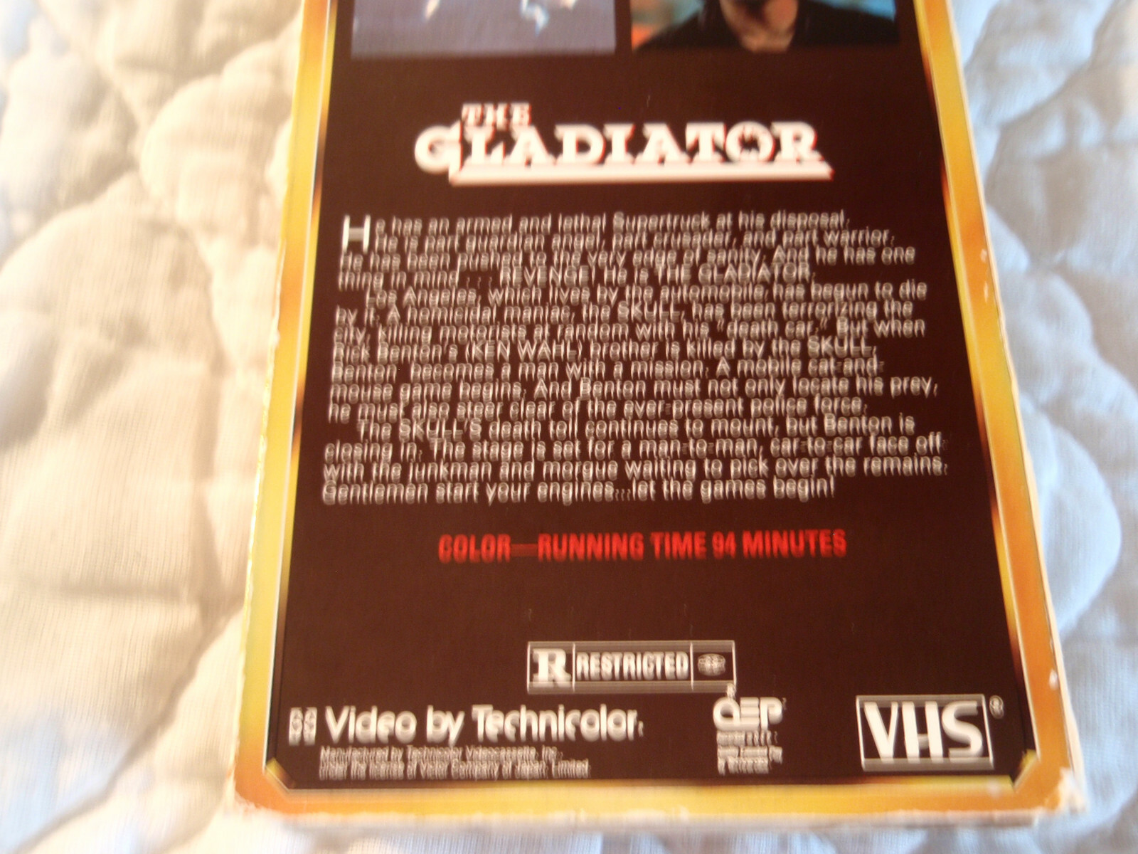 THE GLADIATOR VHS KEN WAHL ROBERT CULP NANCY ALLEN ABEL FERRARA VIGILANTE TRUCK