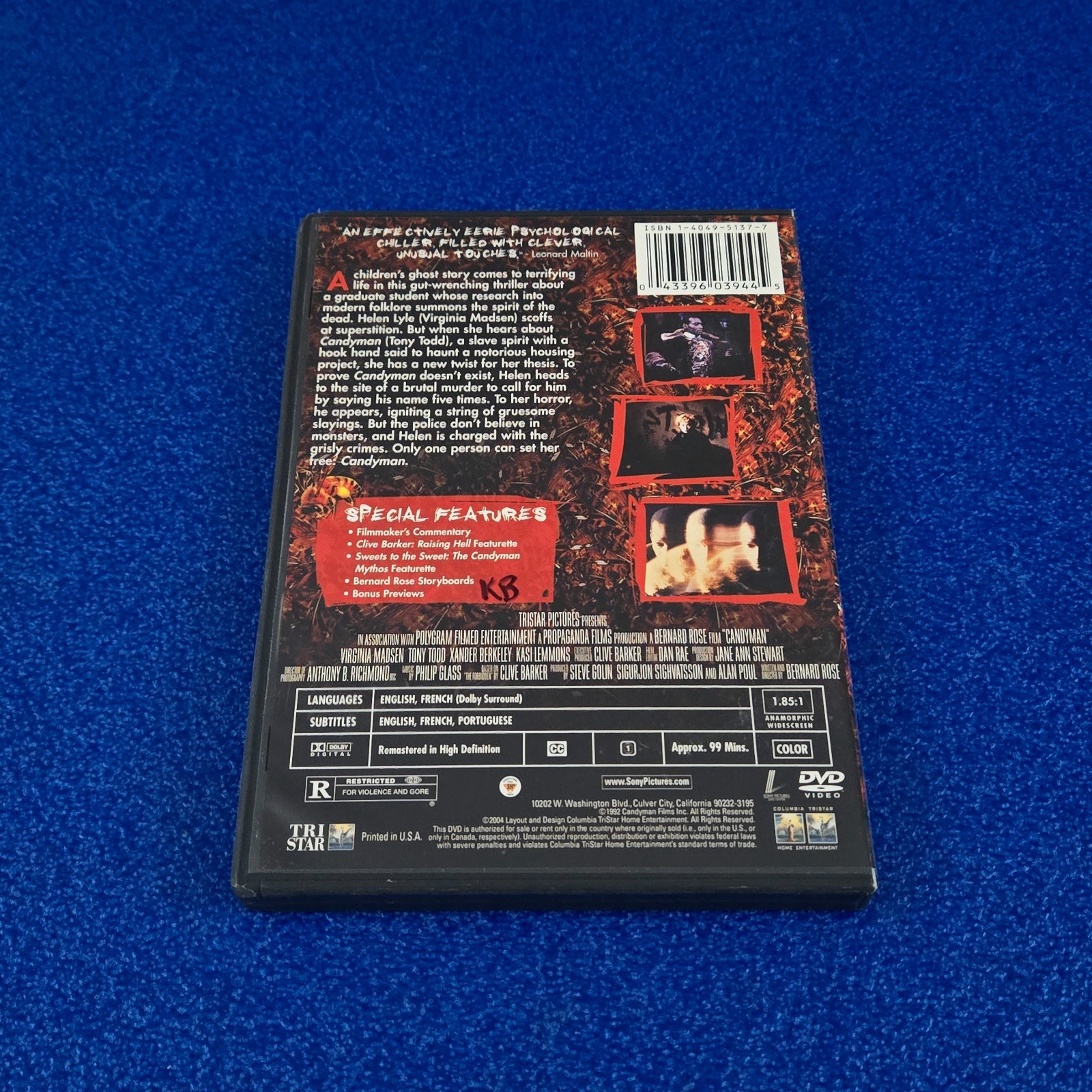 Candyman (1992, DVD) Horror Fantasy Drama Movie – Special Edition – Tony Todd
