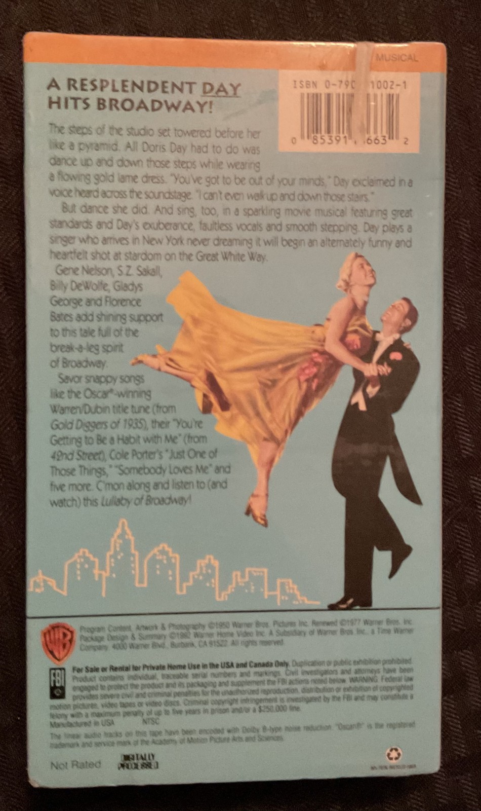 Vintage Lullaby of Broadway VHS Sealed Doris Day Gene Nelson Musical Classic