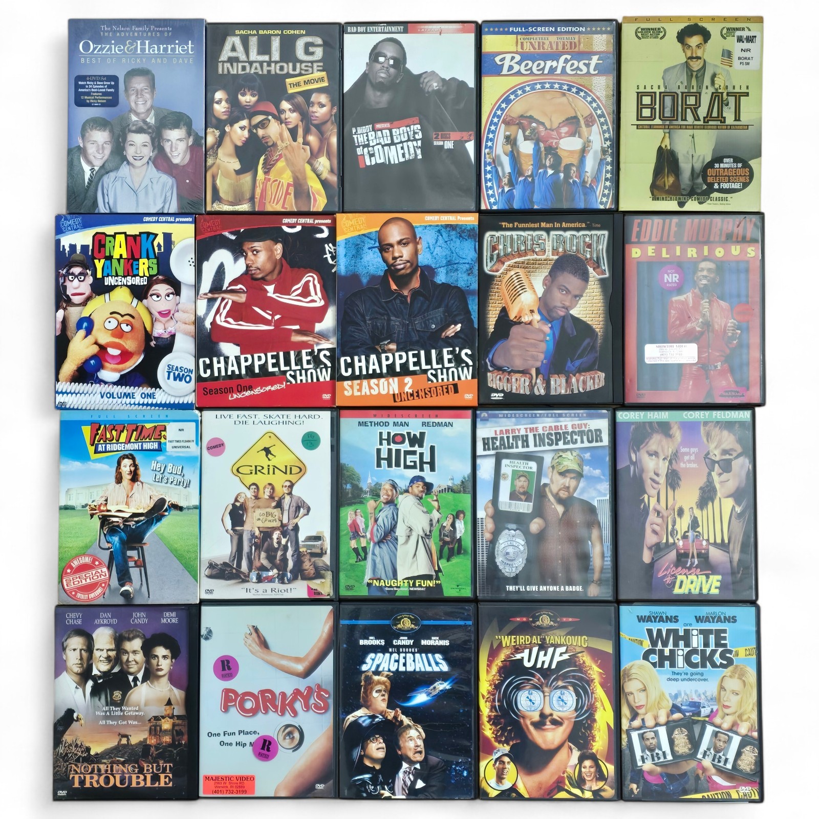 Lot of 20 COMEDY Movies/TV DVD Lot – Beerfest How High UHF & More A+ DISCS