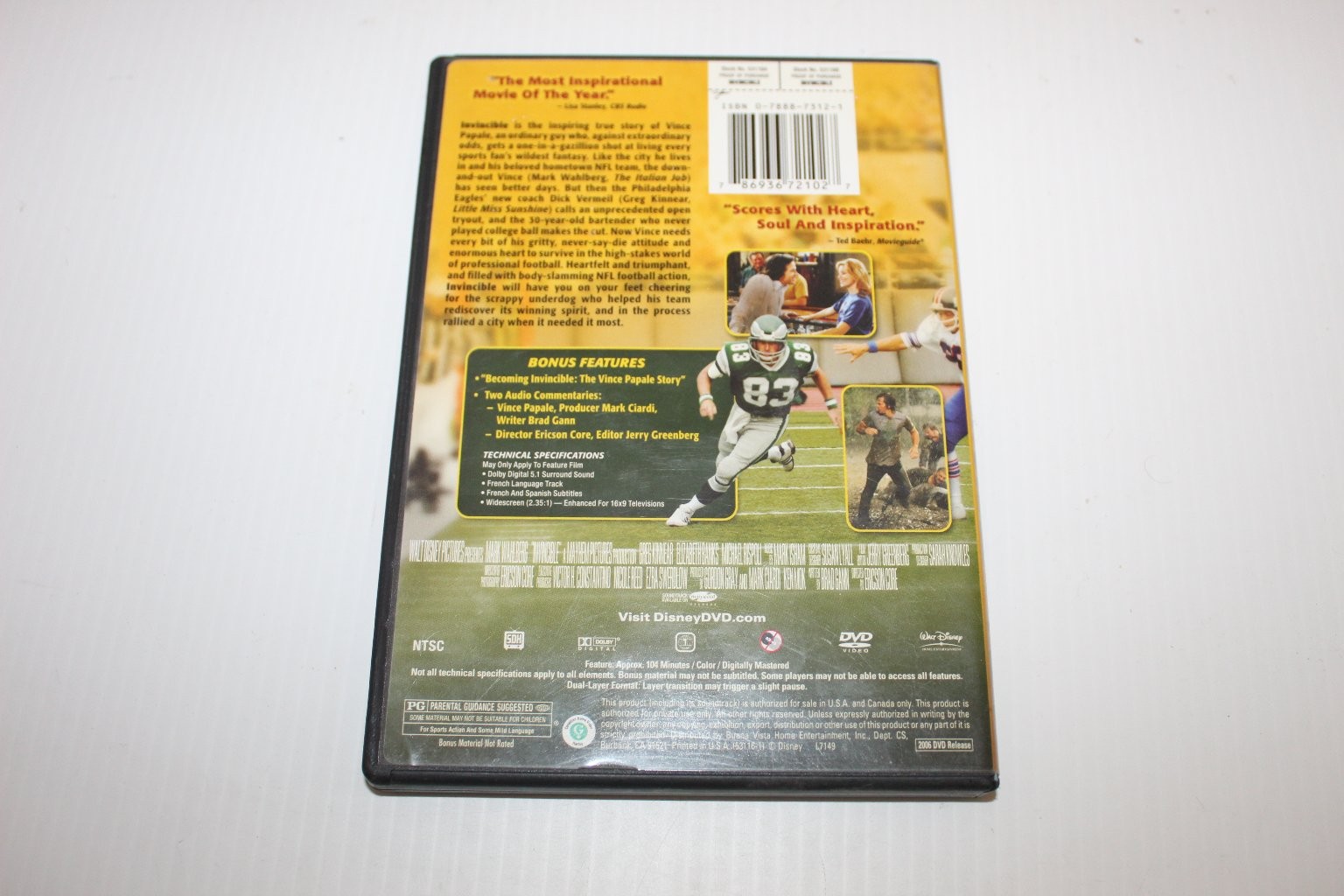 Invincible DVD 2006 Mark Wahlberg, True Story, Bonus Features