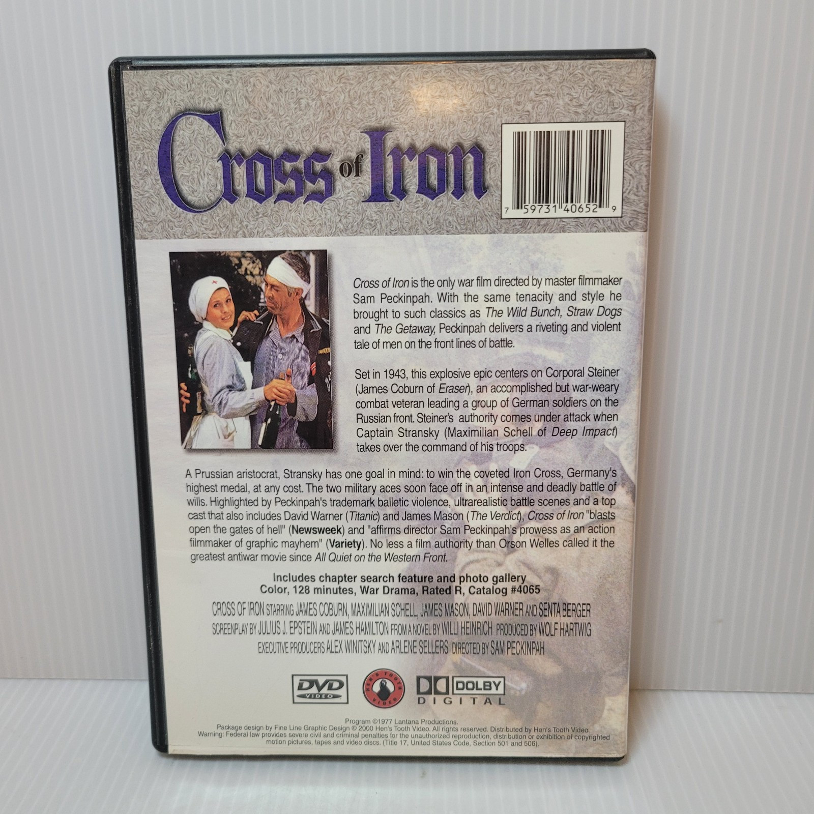Cross Of Iron (DVD, 1977) ~Sam Peckinpah, James Mason, James Coburn